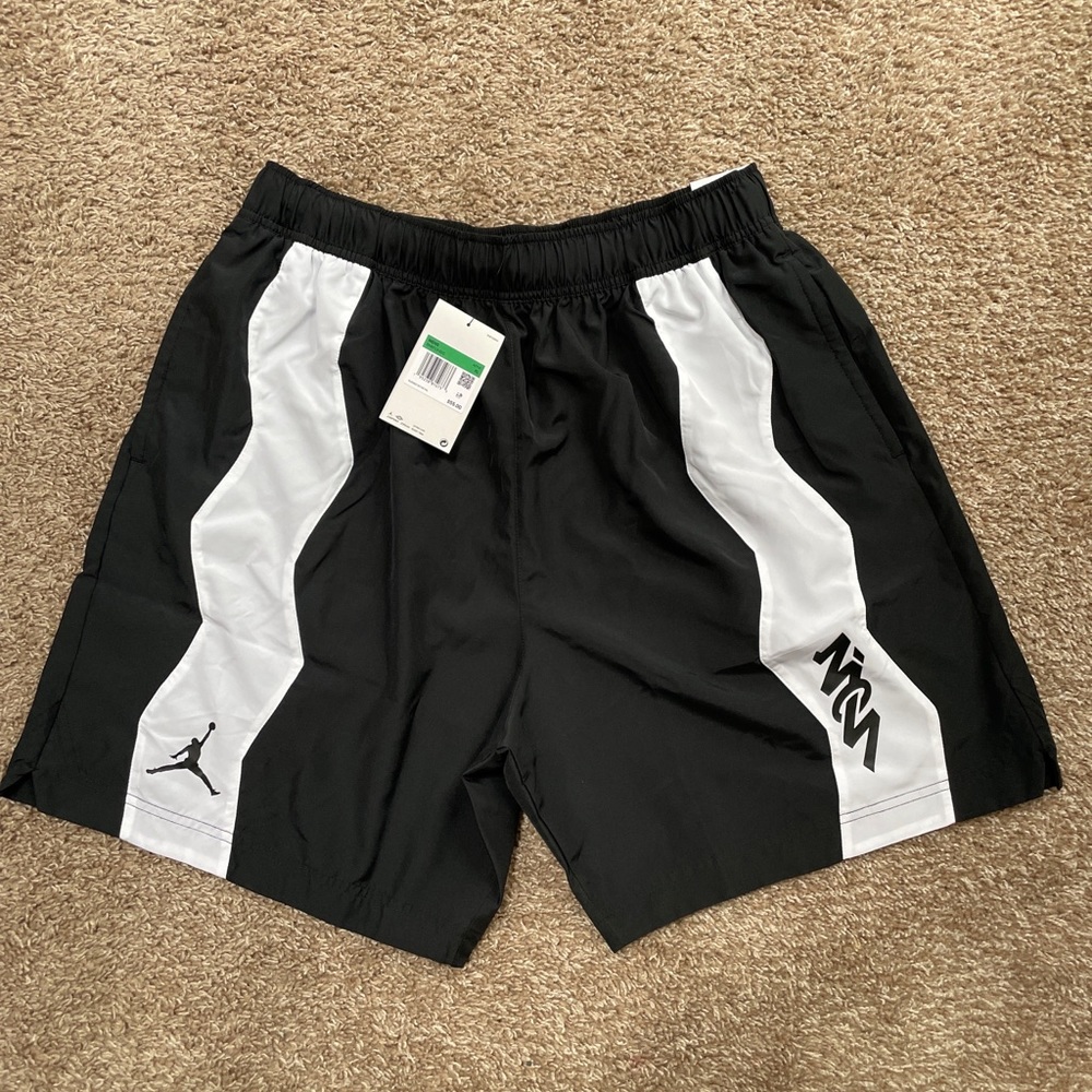 Nike Air Jordan Men's Zion Woven Basketball Shorts Black White DH9713-010